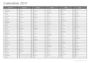 Calendrier Premier Semestre 2011